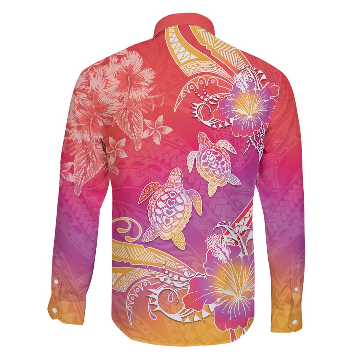 Polynesia Sea Turtle Couple Family Matching Off The Shoulder Long Sleeve Dress and Hawaiian Shirt One Soul One Love