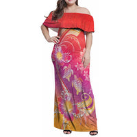 Polynesia Sea Turtle Couple Family Matching Off Shoulder Maxi Dress and Hawaiian Shirt One Soul One Love