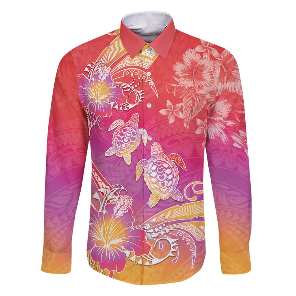 Polynesia Sea Turtle Couple Family Matching Summer Maxi Dress and Hawaiian Shirt One Soul One Love