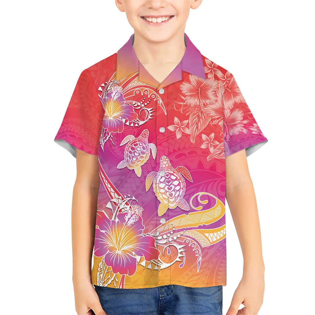 Polynesia Sea Turtle Couple Family Matching Tank Maxi Dress and Hawaiian Shirt One Soul One Love