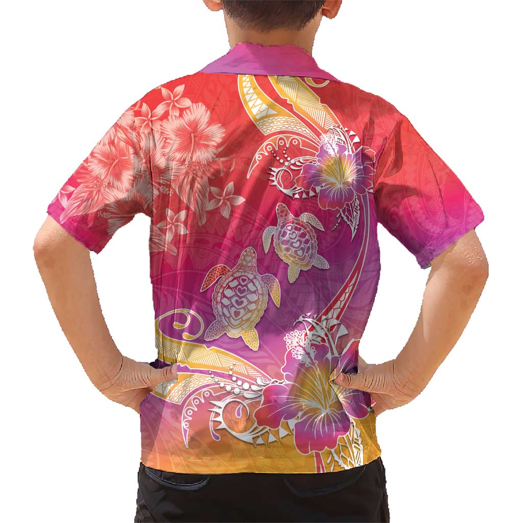 Polynesia Sea Turtle Couple Kid Hawaiian Shirt One Soul One Love