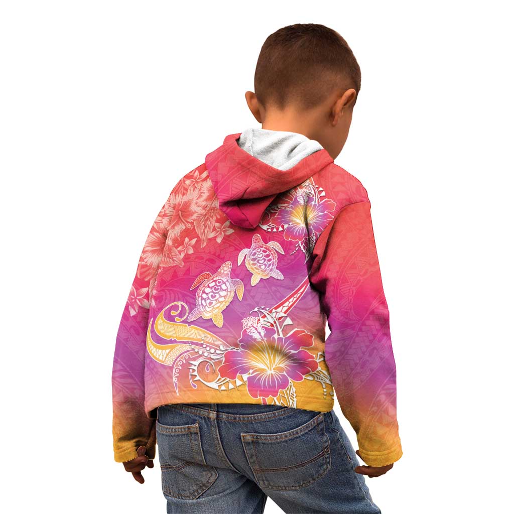 Polynesia Sea Turtle Couple Kid Hoodie One Soul One Love