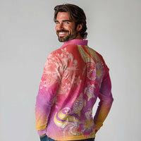 Polynesia Sea Turtle Couple Long Sleeve Polo Shirt One Soul One Love
