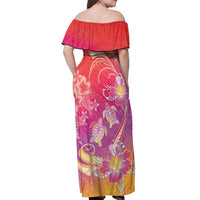 Polynesia Sea Turtle Couple Off Shoulder Maxi Dress One Soul One Love
