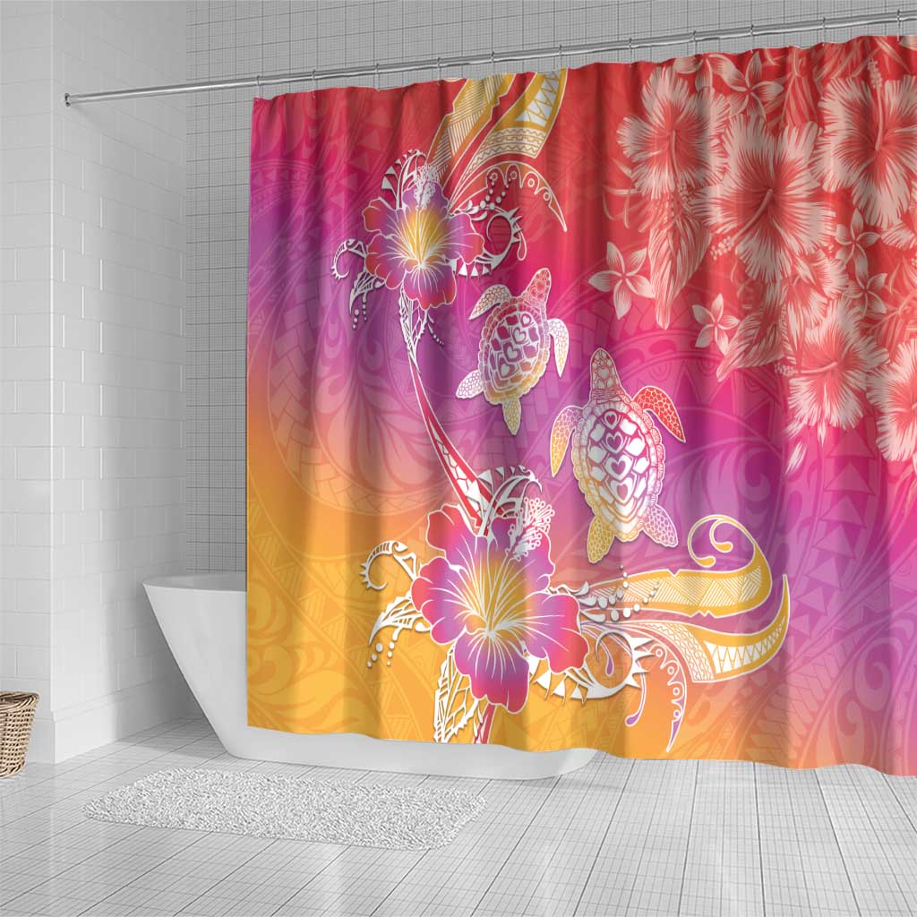 Polynesia Sea Turtle Couple Shower Curtain One Soul One Love