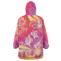 Polynesia Sea Turtle Couple Wearable Blanket Hoodie One Soul One Love LT05 - Polynesian Pride