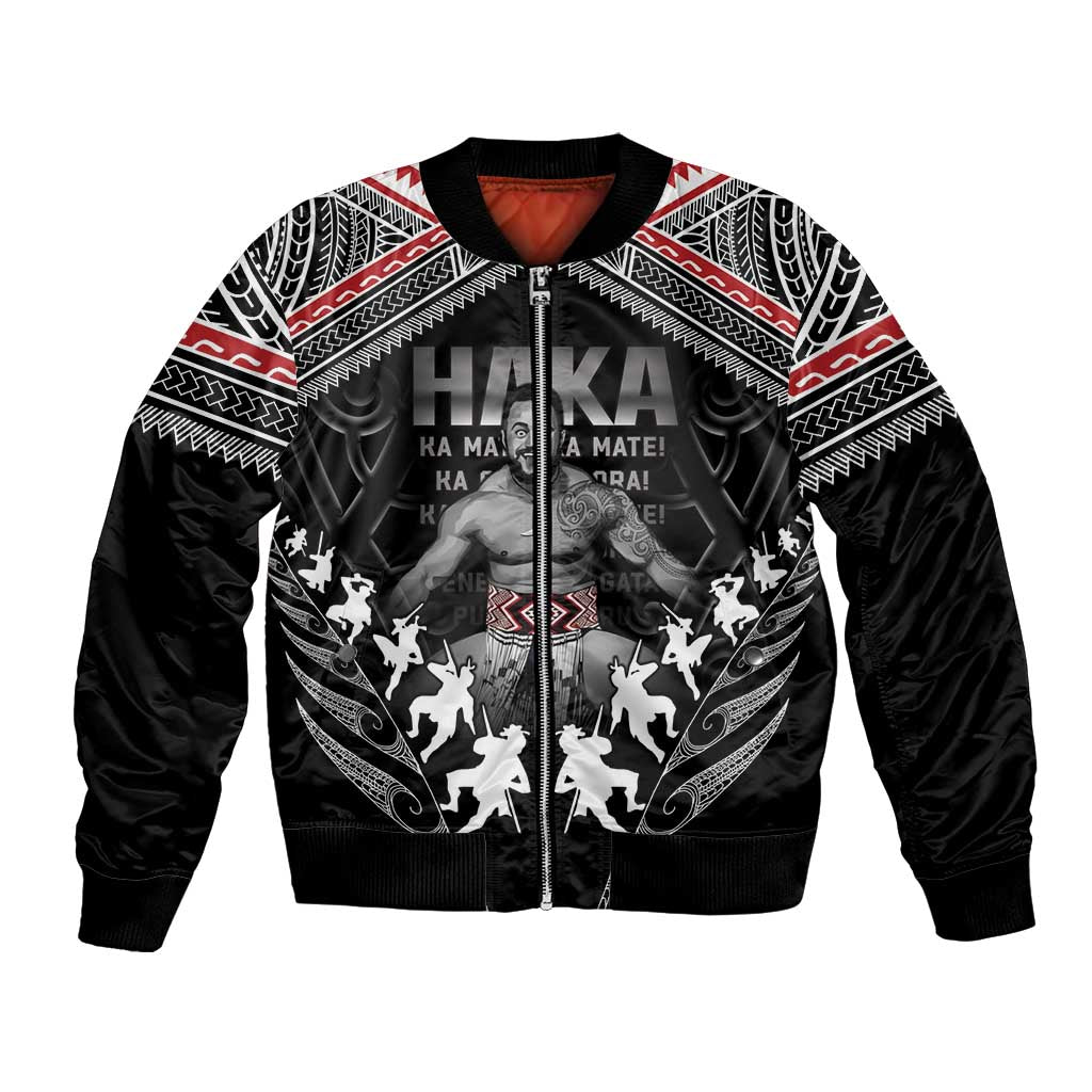 New Zealand Aotearoa Bomber Jacket Traditional Kapa Haka