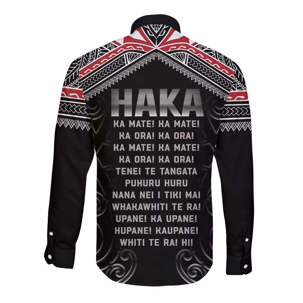 New Zealand Aotearoa Long Sleeve Button Shirt Traditional Kapa Haka LT05 - Polynesian Pride