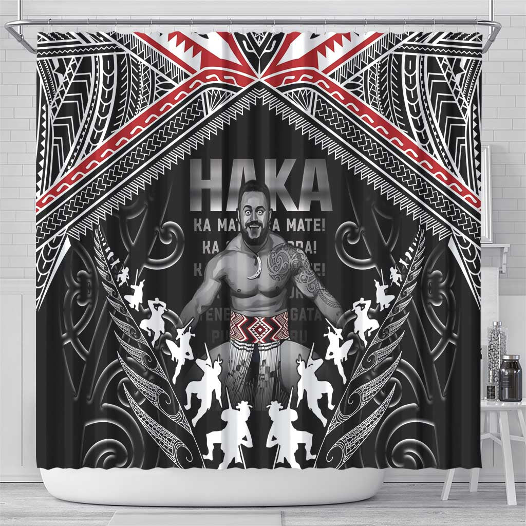 New Zealand Aotearoa Shower Curtain Traditional Kapa Haka