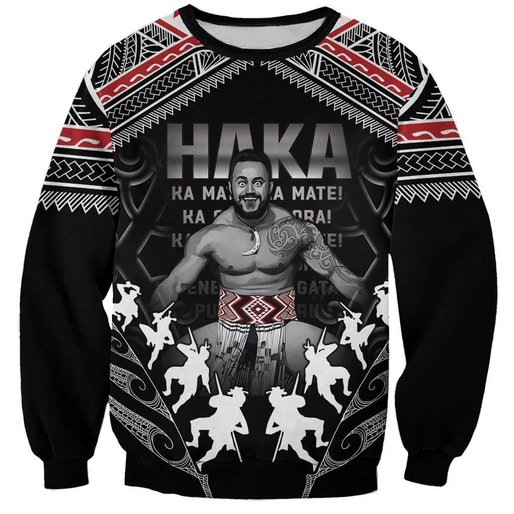 New Zealand Aotearoa Sweatshirt Traditional Kapa Haka LT05 Unisex Black - Polynesian Pride