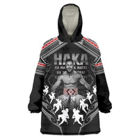New Zealand Aotearoa Wearable Blanket Hoodie Traditional Kapa Haka LT05 One Size Black - Polynesian Pride