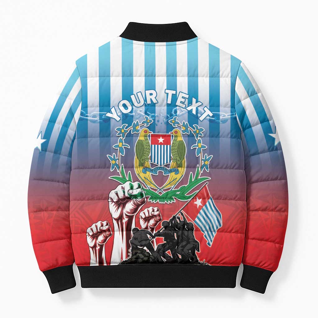 Personalised Free West Papua Bomber Puffer Jacket One People One Soul Unique Style - Polynesian Pride