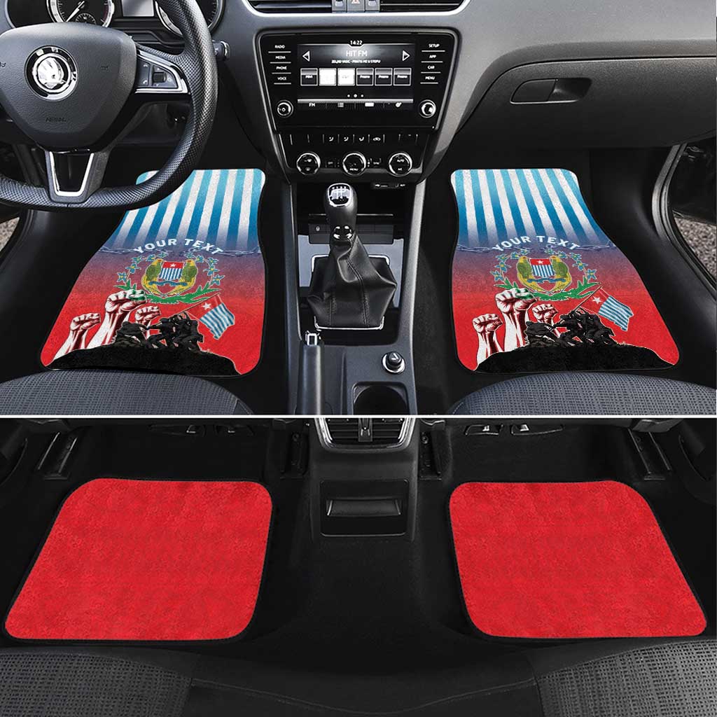 Personalised Free West Papua Car Mats One People One Soul Unique Style LT05 Set 4pcs Blue - Polynesian Pride