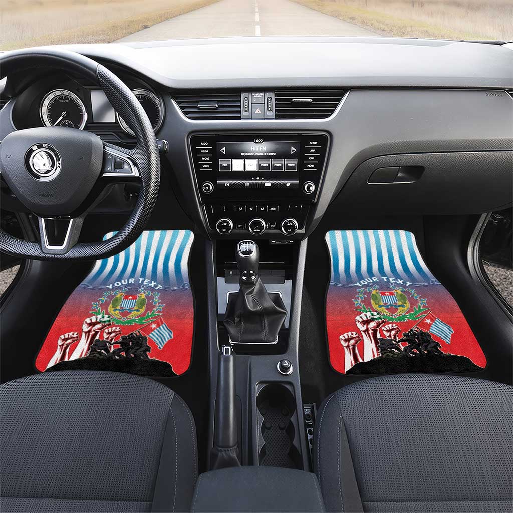 Personalised Free West Papua Car Mats One People One Soul Unique Style LT05 Set 2pcs - Front Blue - Polynesian Pride