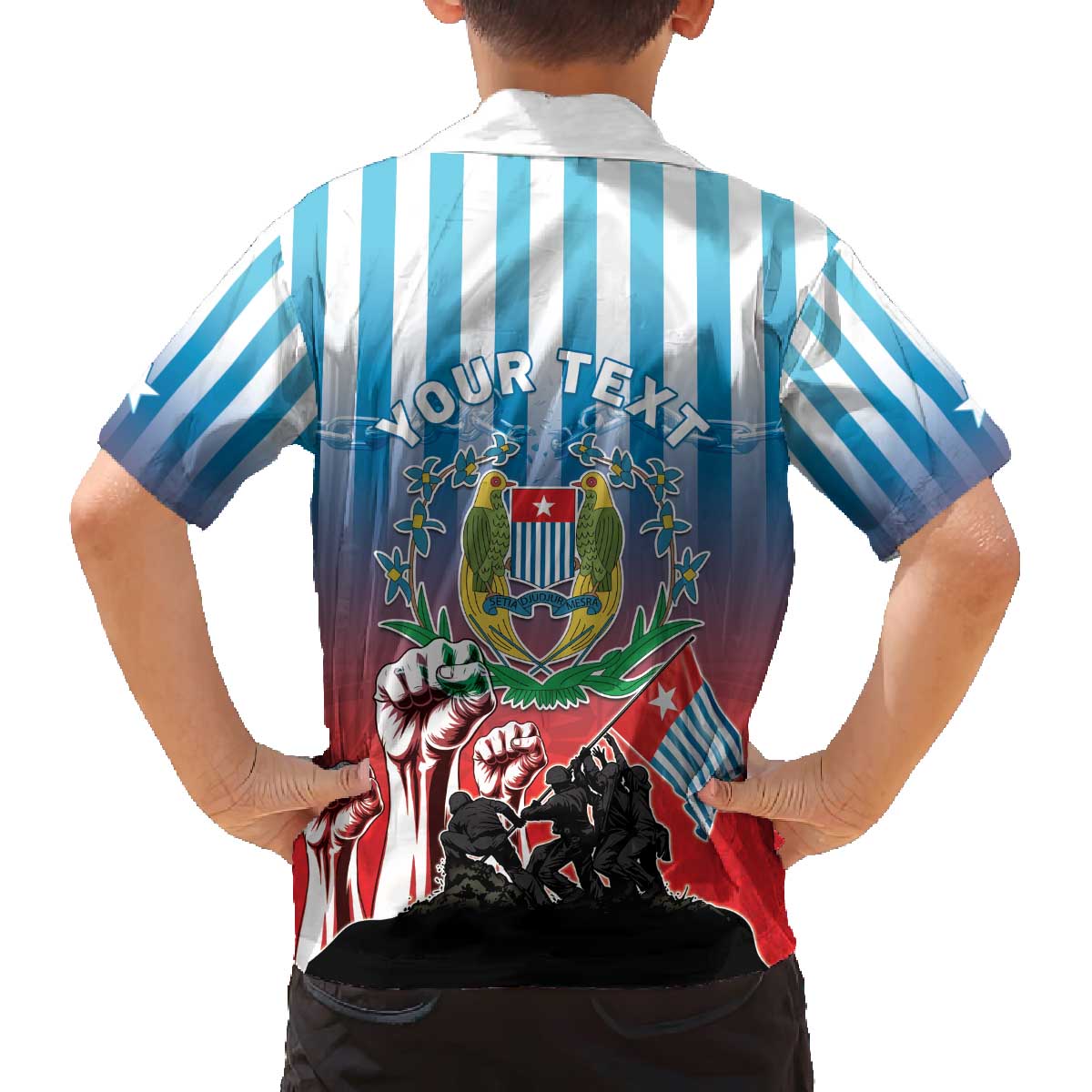 Personalised Free West Papua Family Matching Off The Shoulder Long Sleeve Dress and Hawaiian Shirt One People One Soul Unique Style - Polynesian Pride