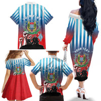 Personalised Free West Papua Family Matching Off The Shoulder Long Sleeve Dress and Hawaiian Shirt One People One Soul Unique Style - Polynesian Pride