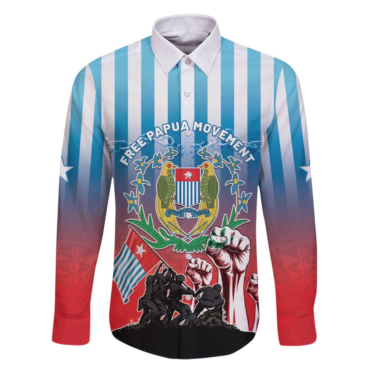 Personalised Free West Papua Family Matching Off The Shoulder Long Sleeve Dress and Hawaiian Shirt One People One Soul Unique Style - Polynesian Pride