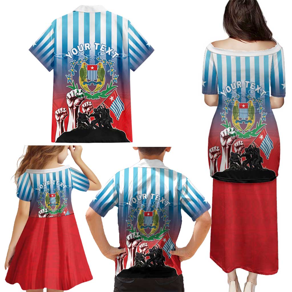 Personalised Free West Papua Family Matching Puletasi and Hawaiian Shirt One People One Soul Unique Style LT05 - Polynesian Pride