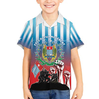 Personalised Free West Papua Family Matching Puletasi and Hawaiian Shirt One People One Soul Unique Style LT05 Son's Shirt Blue - Polynesian Pride