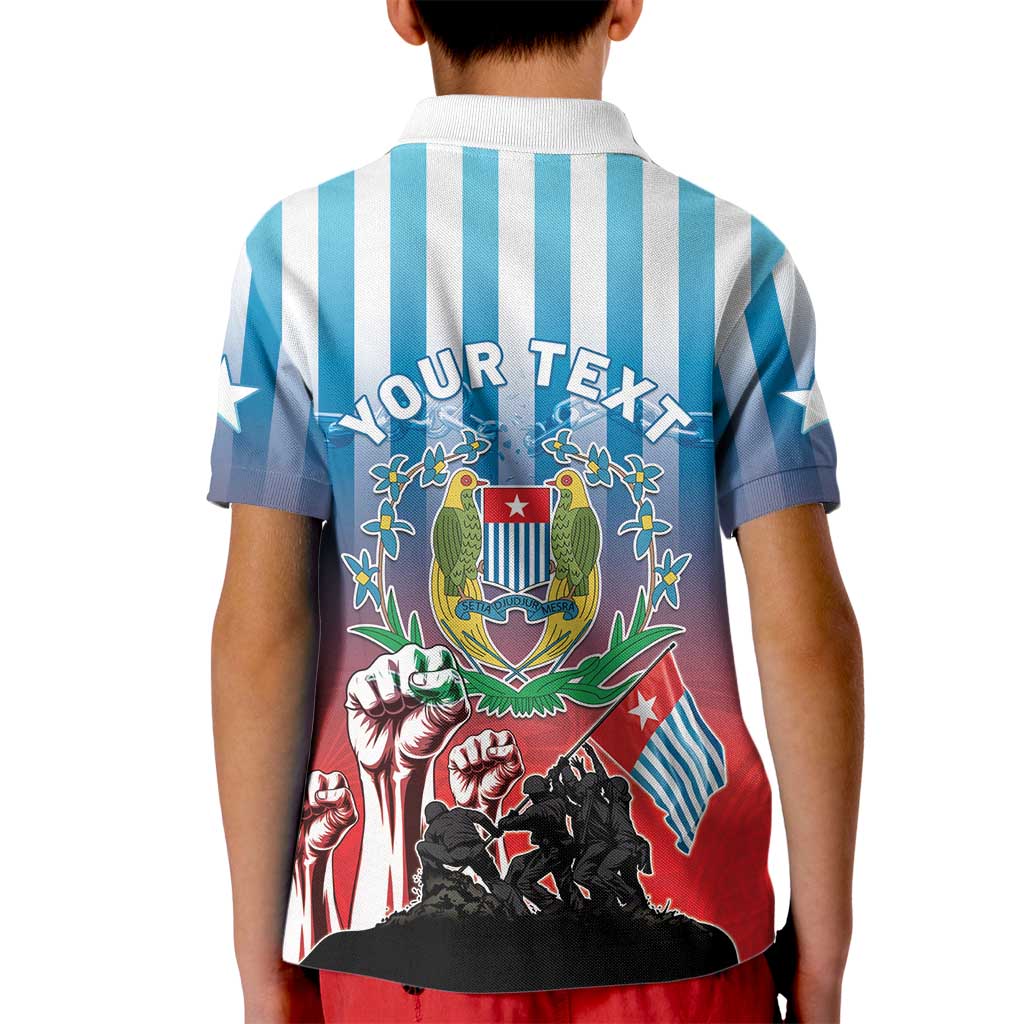 Personalised Free West Papua Kid Polo Shirt One People One Soul Unique Style - Polynesian Pride
