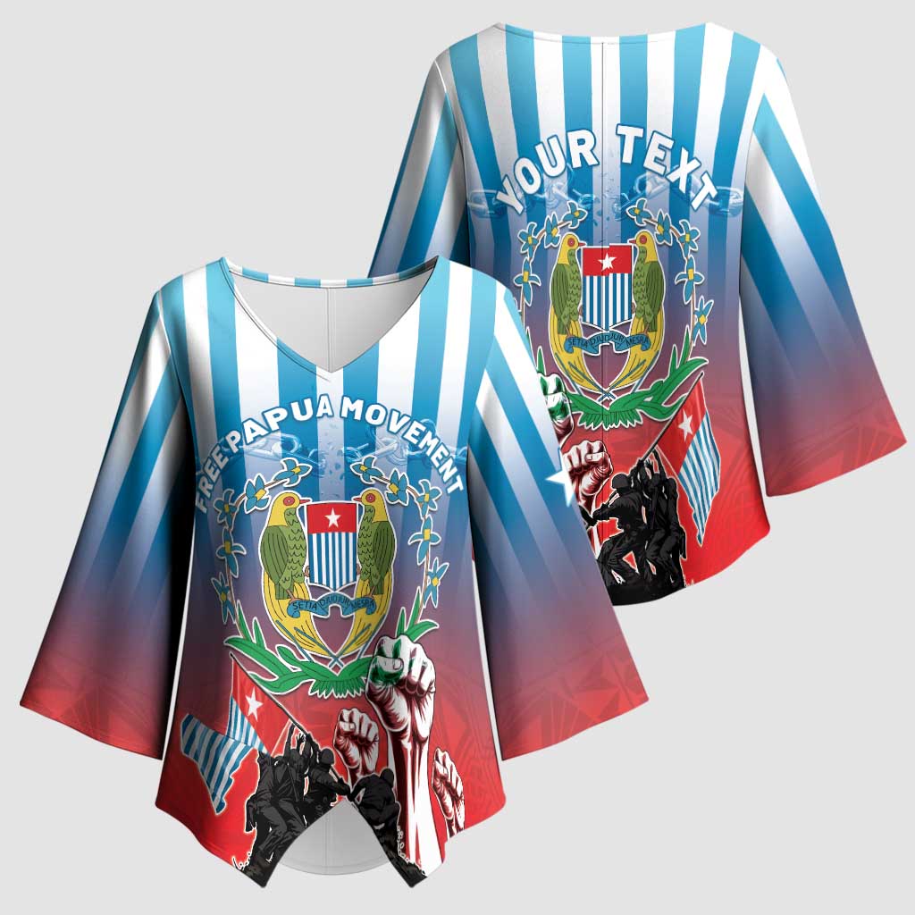 Personalised Free West Papua Kimono Sleeve Blouse One People One Soul Unique Style - Polynesian Pride