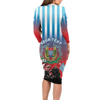 Personalised Free West Papua Long Sleeve Bodycon Dress One People One Soul Unique Style LT05 - Polynesian Pride