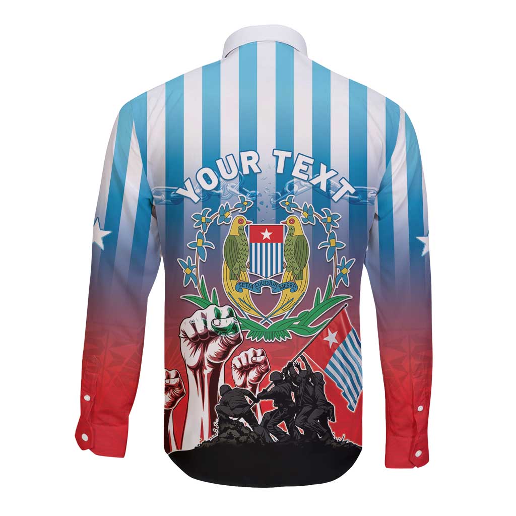 Personalised Free West Papua Long Sleeve Button Shirt One People One Soul Unique Style - Polynesian Pride