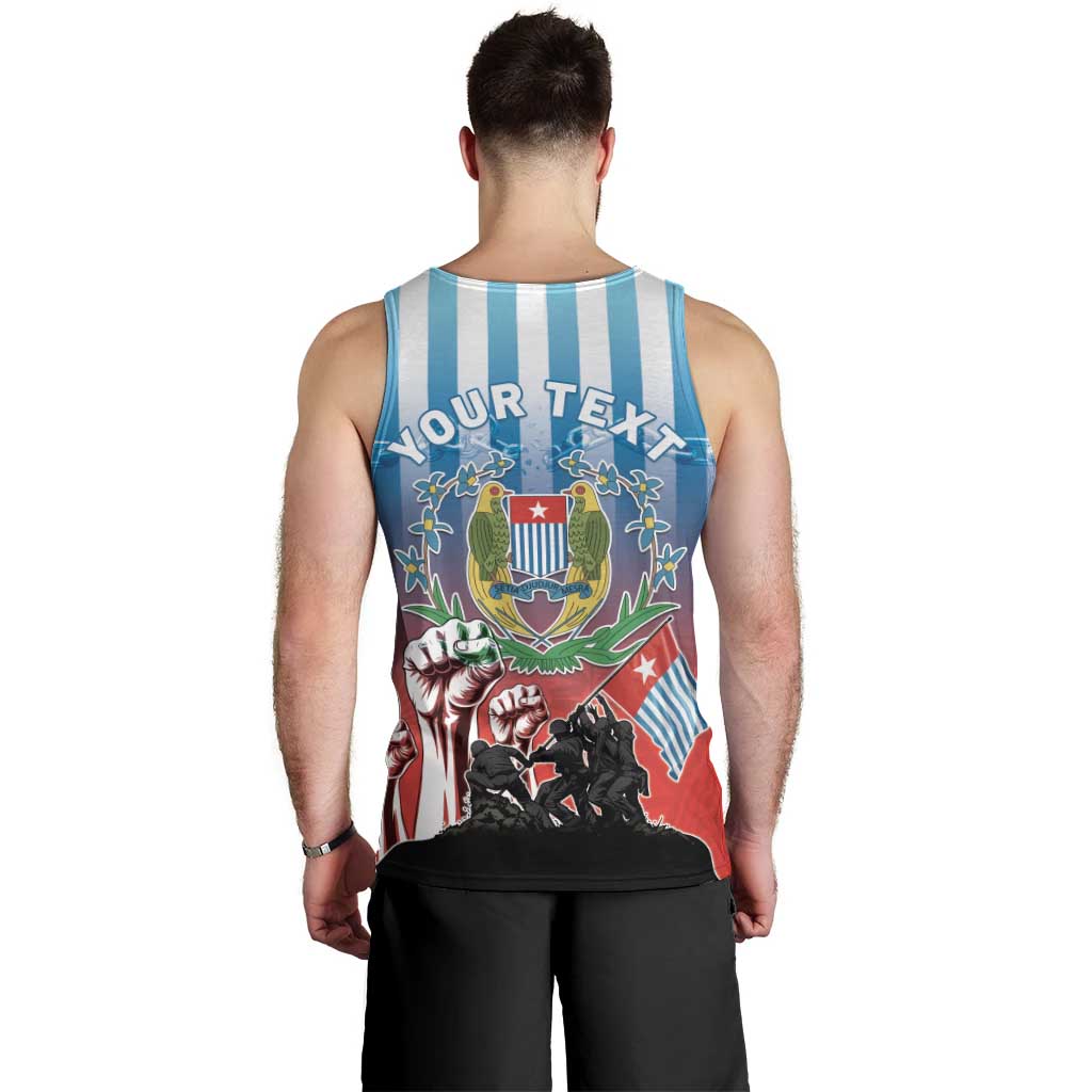 Personalised Free West Papua Men Tank Top One People One Soul Unique Style - Polynesian Pride