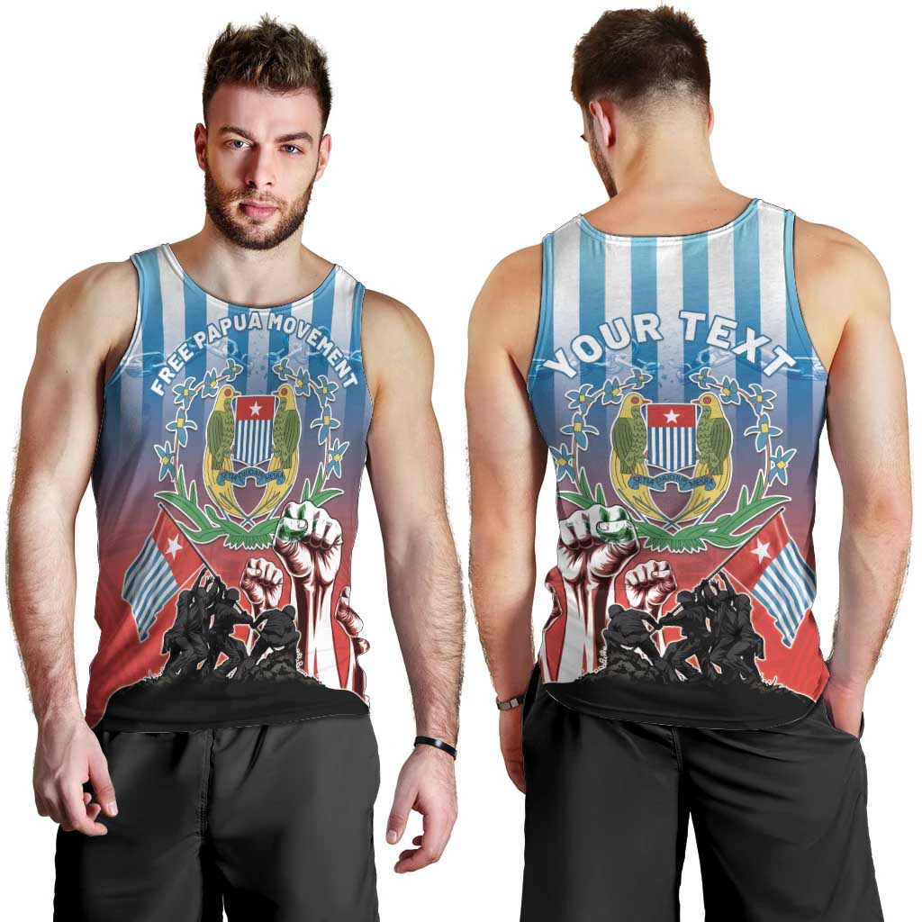 Personalised Free West Papua Men Tank Top One People One Soul Unique Style - Polynesian Pride