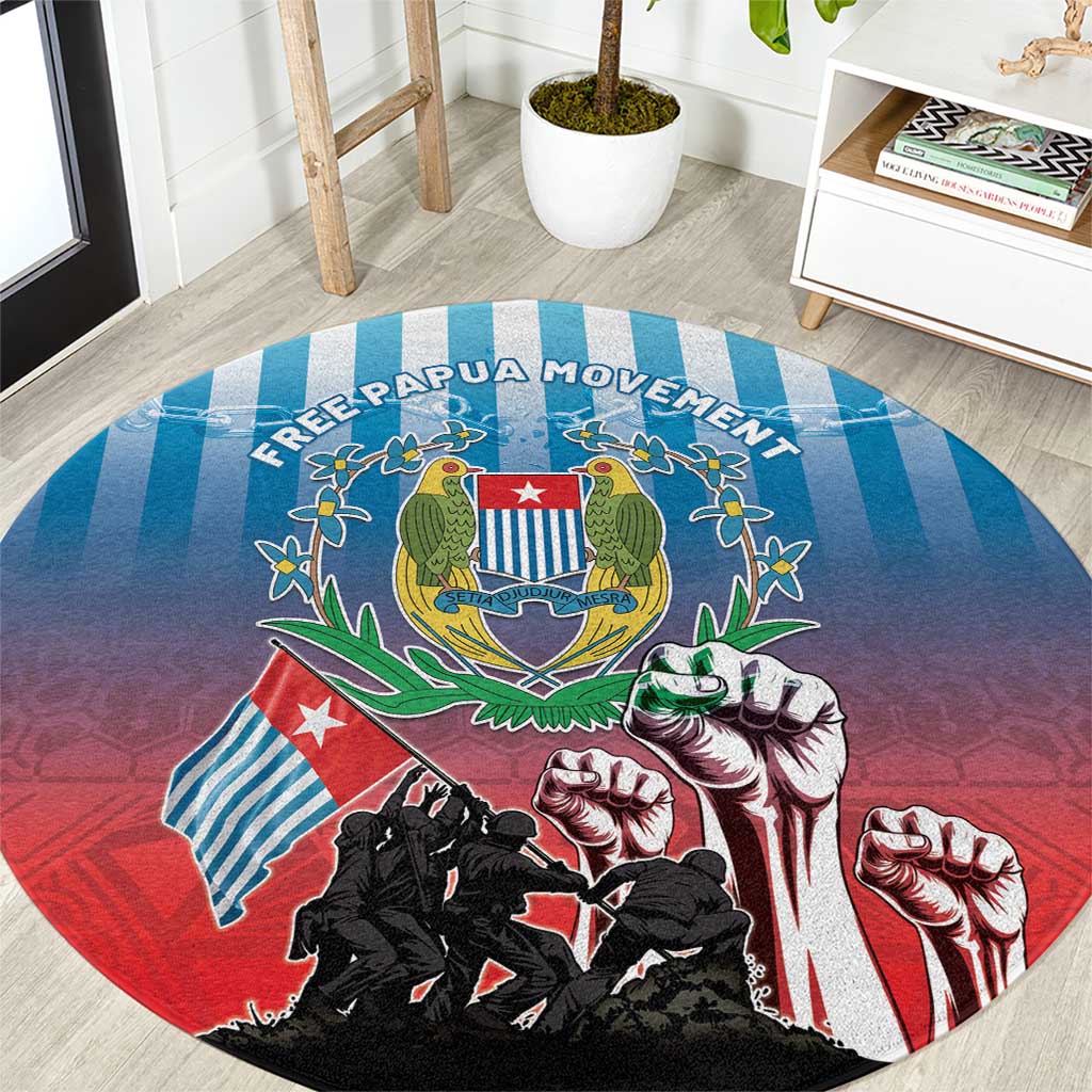 Free West Papua Round Carpet One People One Soul Unique Style - Polynesian Pride