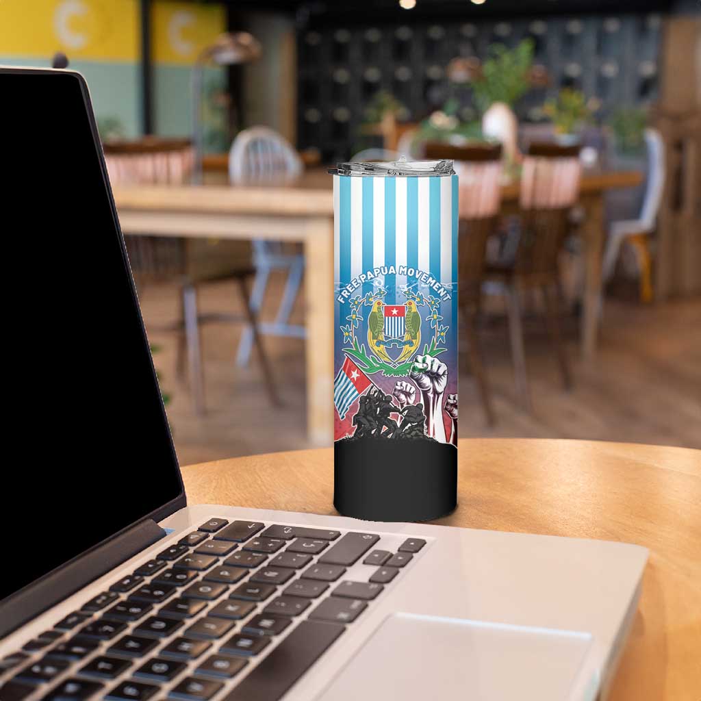 Personalised Free West Papua Skinny Tumbler One People One Soul Unique Style - Polynesian Pride