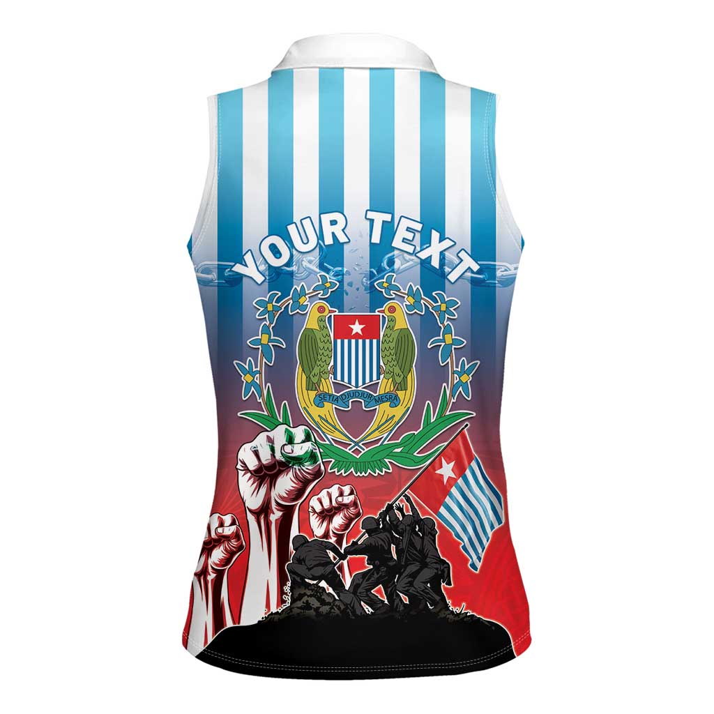 Personalised Free West Papua Women Sleeveless Polo Shirt One People One Soul Unique Style - Polynesian Pride