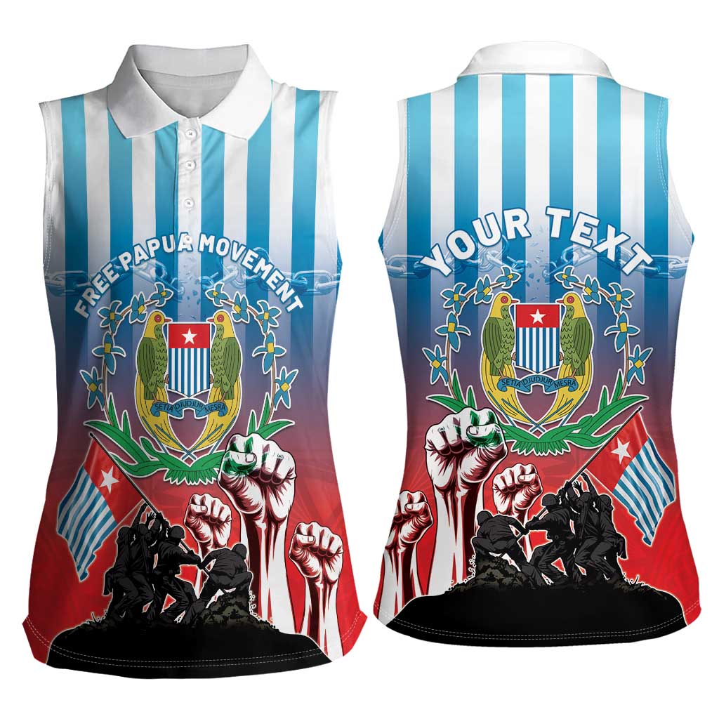 Personalised Free West Papua Women Sleeveless Polo Shirt One People One Soul Unique Style - Polynesian Pride