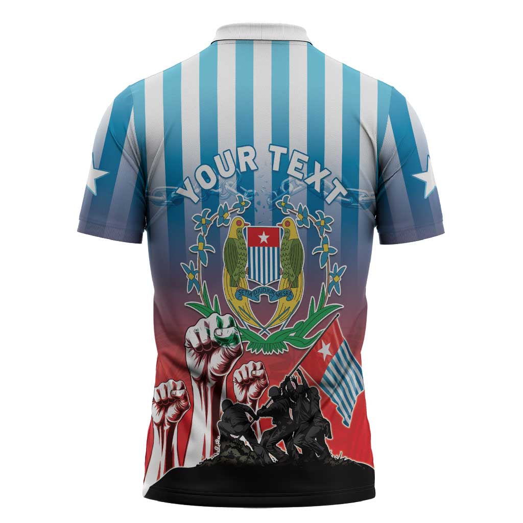 Personalised Free West Papua Zipper Polo Shirt One People One Soul Unique Style - Polynesian Pride