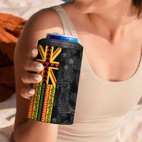 Hawaii Maoli Spirit 4 in 1 Can Cooler Tumbler Kakau Pattern With Flower Lei LT05 - Polynesian Pride