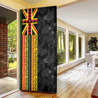 Hawaii Maoli Spirit Door Cover Kakau Pattern With Flower Lei LT05 - Polynesian Pride