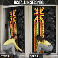 Hawaii Maoli Spirit Door Cover Kakau Pattern With Flower Lei LT05 - Polynesian Pride