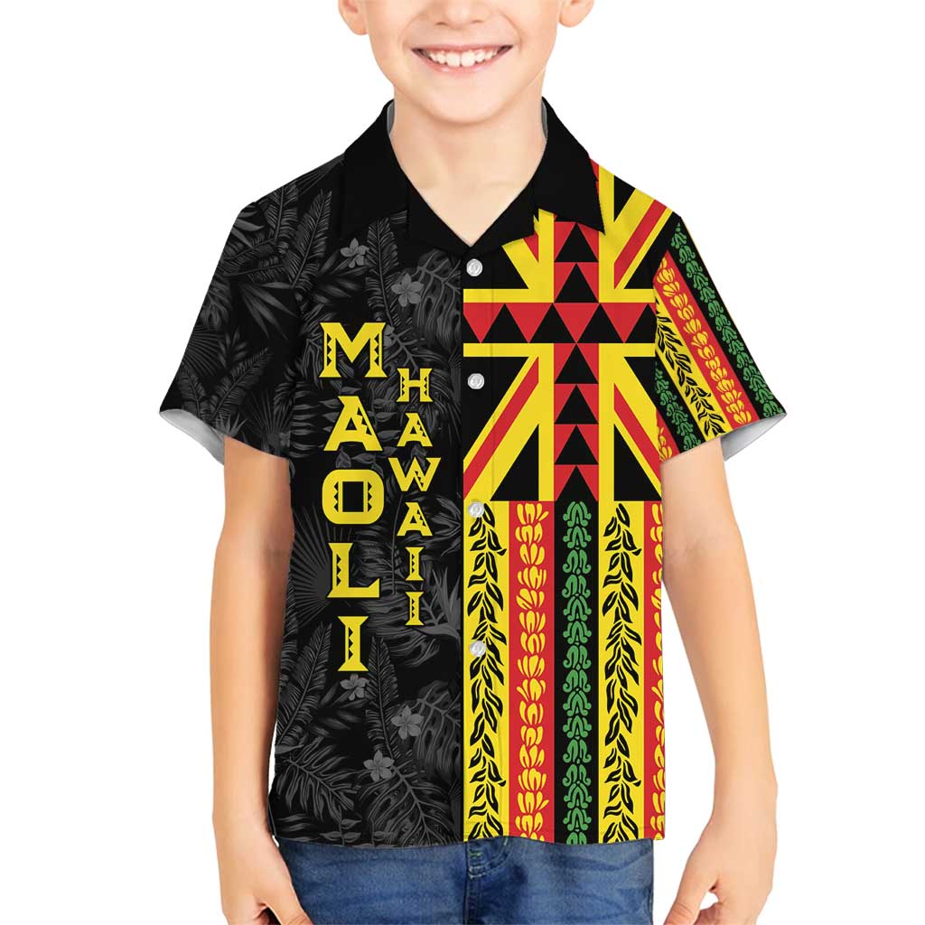 Hawaii Maoli Spirit Family Matching Summer Maxi Dress and Hawaiian Shirt Kakau Pattern With Flower Lei - Polynesian Pride