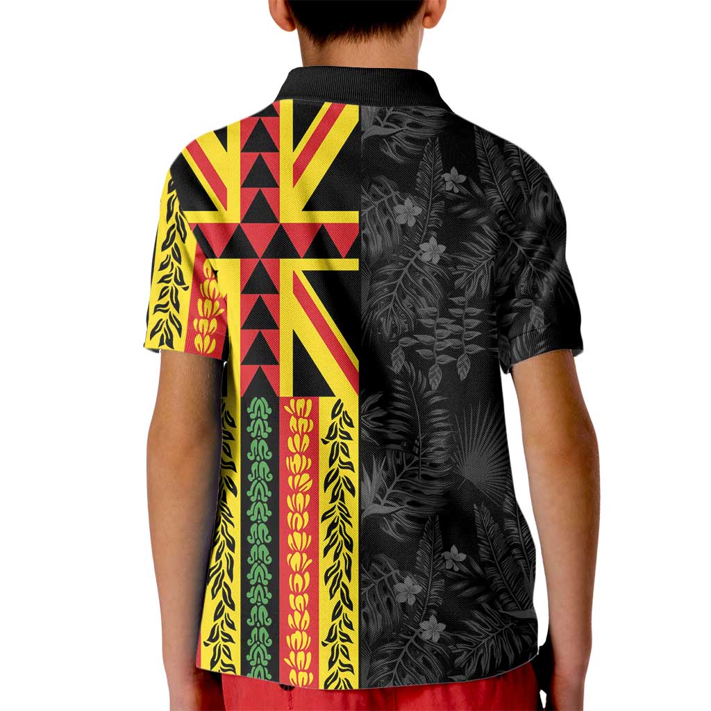 Hawaii Maoli Spirit Kid Polo Shirt Kakau Pattern With Flower Lei LT05 - Polynesian Pride