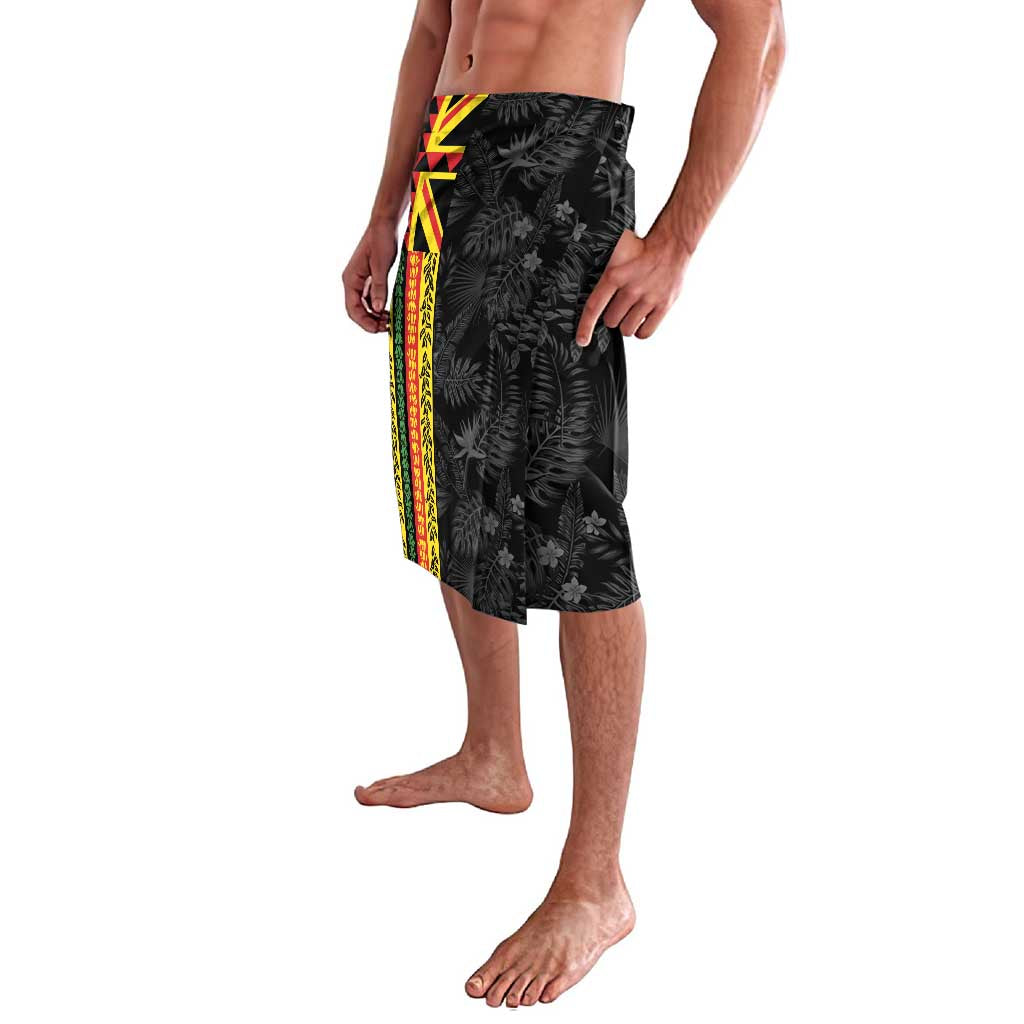 Hawaii Maoli Spirit Lavalava Kakau Pattern With Flower Lei - Polynesian Pride