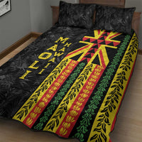 Hawaii Maoli Spirit Quilt Bed Set Kakau Pattern With Flower Lei LT05 - Polynesian Pride