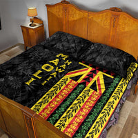 Hawaii Maoli Spirit Quilt Bed Set Kakau Pattern With Flower Lei LT05 - Polynesian Pride