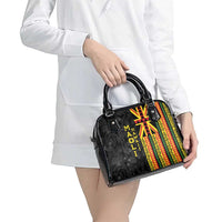 Hawaii Maoli Spirit Shoulder Handbag Kakau Pattern With Flower Lei - Polynesian Pride