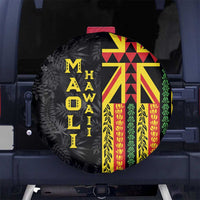 Hawaii Maoli Spirit Spare Tire Cover Kakau Pattern With Flower Lei LT05 No hole Black - Polynesian Pride