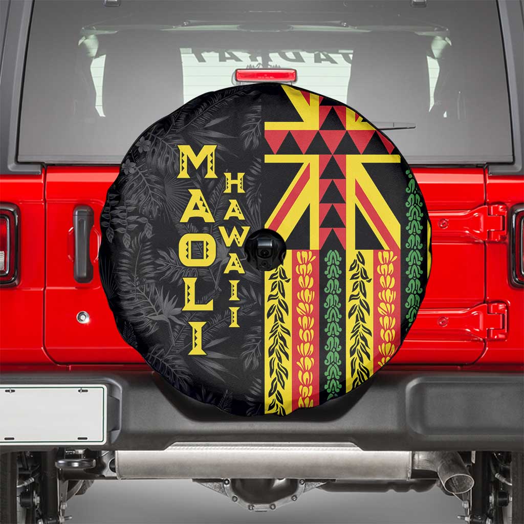 Hawaii Maoli Spirit Spare Tire Cover Kakau Pattern With Flower Lei LT05 - Polynesian Pride