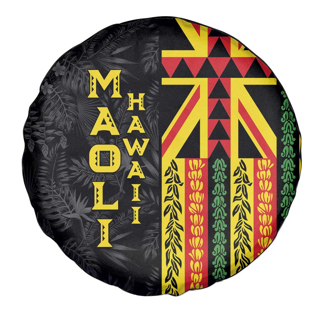 Hawaii Maoli Spirit Spare Tire Cover Kakau Pattern With Flower Lei LT05 - Polynesian Pride