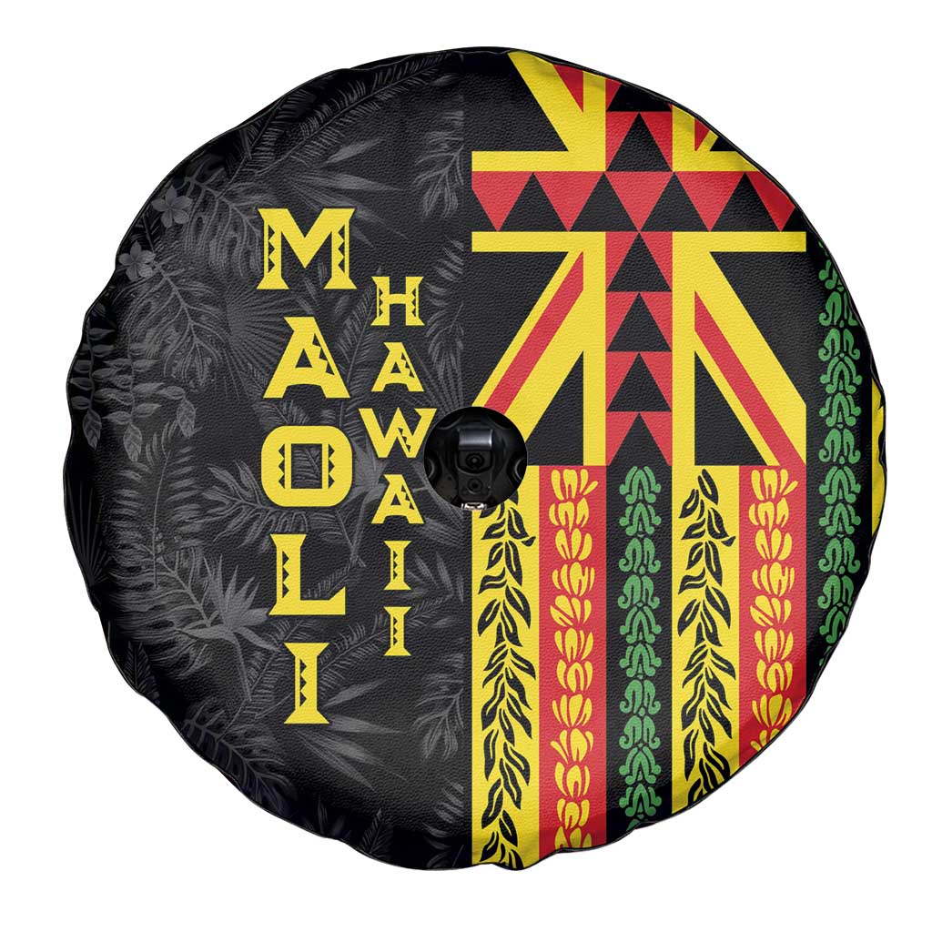 Hawaii Maoli Spirit Spare Tire Cover Kakau Pattern With Flower Lei LT05 - Polynesian Pride