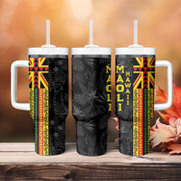 Hawaii Maoli Spirit Tumbler With Handle Kakau Pattern With Flower Lei LT05 - Polynesian Pride
