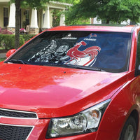 France And New Zealand Rugby Auto Sun Shade Les Bleus Rooster With Maori Tiki LT05 - Polynesian Pride