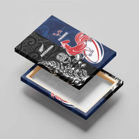 France And New Zealand Rugby Canvas Wall Art Les Bleus Rooster With Maori Tiki LT05 - Polynesian Pride
